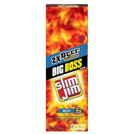 Slim Jim Slim Jim Mild Beef And Cheese Snack Sticks 3 oz. Sticks, PK108 2620017128